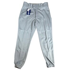 Mizuno Mens Medium Grey Baseball Pants Elastic Bottom Athletic Uniform NWT